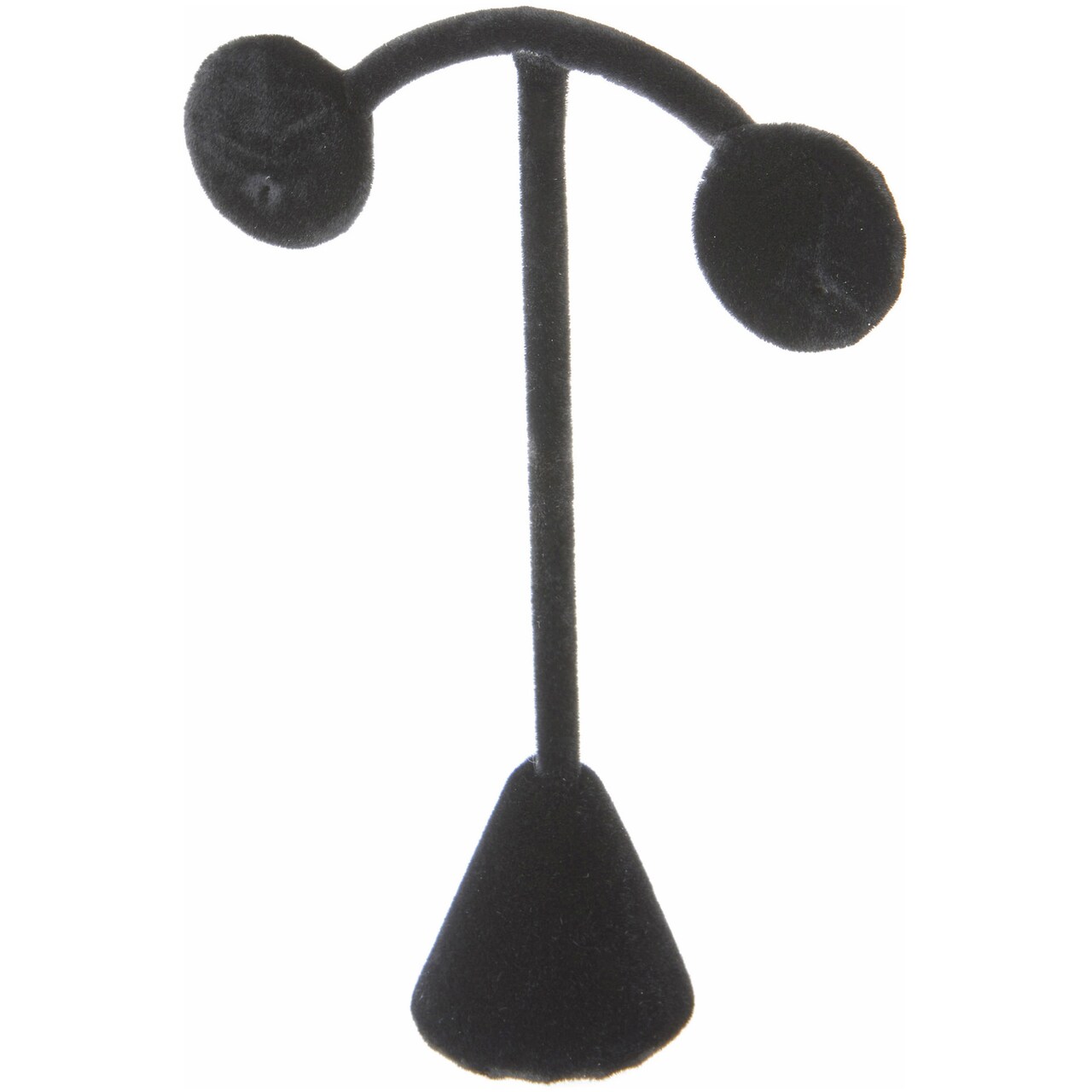Plymor Black Velvet Light Post Style, Single Pair Earring Display Stand, 3.75" W x 1.25" D x 4.5" H